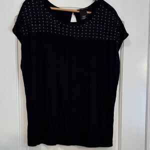 Metaphor Black Studded Sleeveless Blouse Size XL Petite